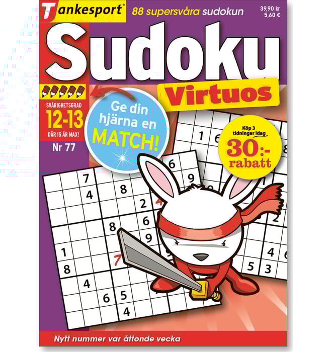 SUDOKU VIRTUOS nr 77 SUDOKU VIRTUOS nr 77