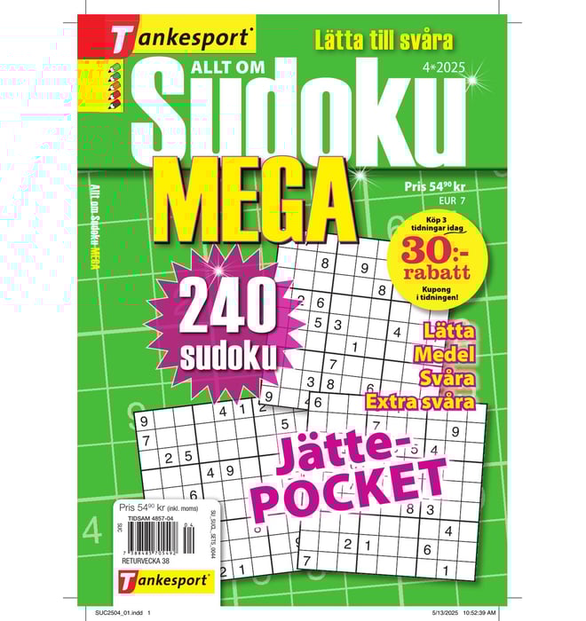Allt om Sudoku Mega nr 2504 Allt om Sudoku Mega nr 2504