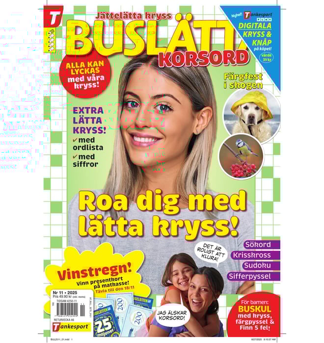 Buslätta korsord nr 2511 Buslätta korsord nr 2511