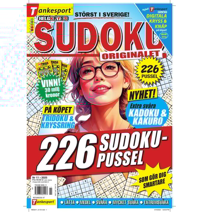 Helgkryss Sudoku nr 2511 Helgkryss Sudoku nr 2511
