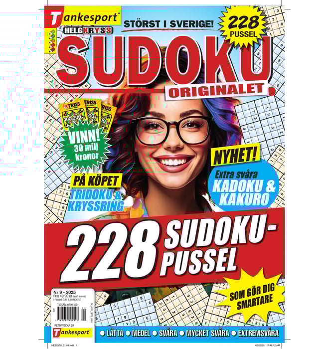 Helgkryss Sudoku nr 2509 Helgkryss Sudoku nr 2509