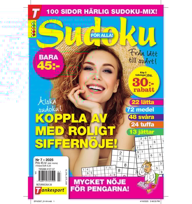 Sudoku för alla nr 2507 Sudoku för alla nr 2507
