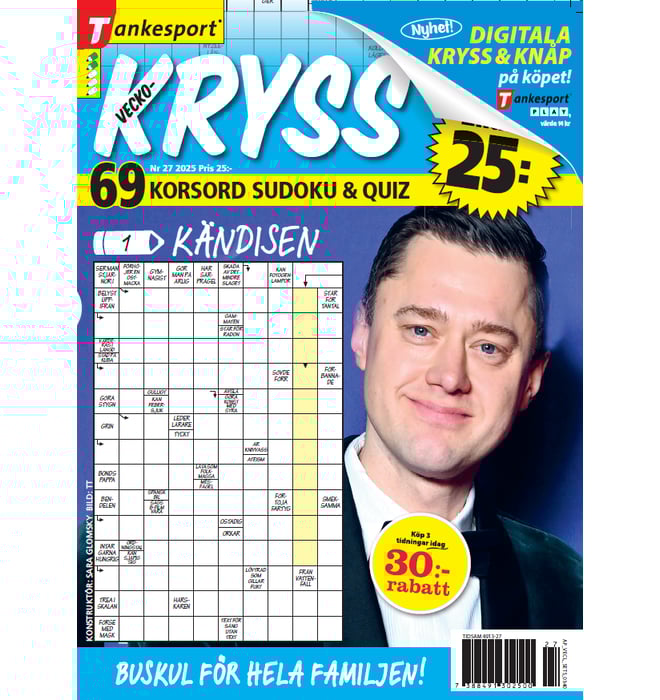 Veckokryss nr 2527 Veckokryss nr 2527